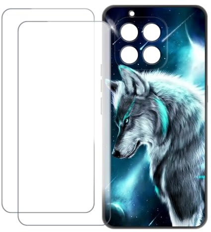 UOGNADGD Hülle Kompatibel mit Volla Phone Plinius Bunte Personalisierte mit 2 Glasschutzfolie-Schutzfolien – Stoßfest und Kratzfest (Wolf 3)