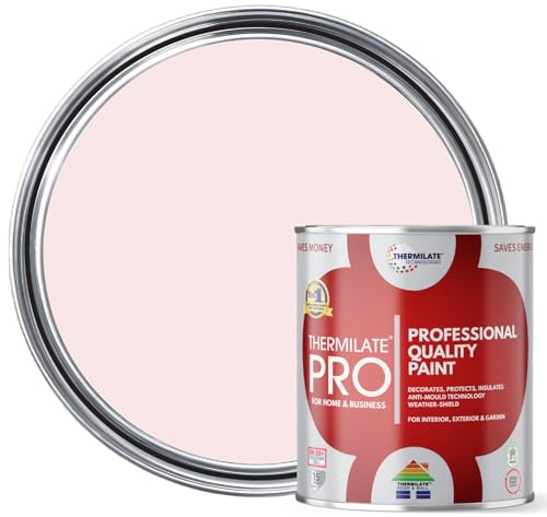 Thermilate PRO FLEX Interior & Exterior Paint - Professional Multi-Surface Paint & Primer for All Walls, Wood, Furniture, Kitchen Cupboards & Garden | All-in-One - Baby Pink - 1L - Matt