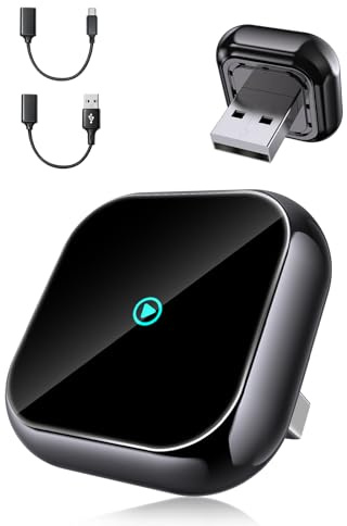 SEATOGEM DH5 Adaptateur CarPlay sans Fil, Connexion Filaire vers sans Fil avec Type-C/USB, Plug-and-Play avec Connexion Automatique, Compatible avec Les Véhicules à Partir de 2016 et iOS 10+