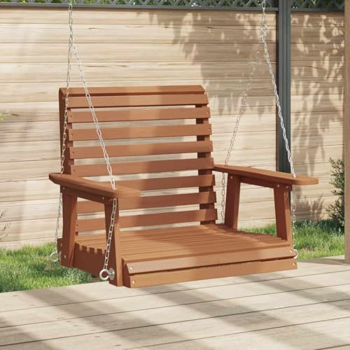 Lumanois Silla Columpio jardín con Cadenas de Metal Madera Abeto marrón,Casa y jardín,Balancines de jardín,9.3kg-4008979