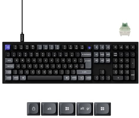 Keychron Q6 HE 8K Kabelgebundene mechanische Gaming-Tastatur, 100% ISO-DE-Layout, Vollmetallgehäuse, 8000 Hz Abtastrate, Ultra-Fast Lime Magnetschalter, kompatibel mit Mac, Windows, Linux