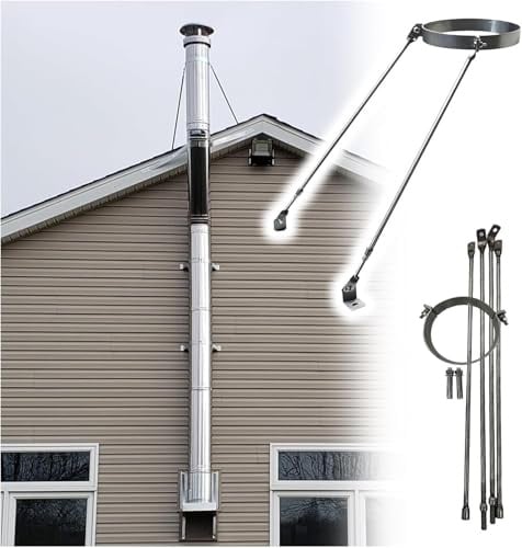 Ofenrohr-Set aus Edelstahl, für Belüftung, 80–250 mm Durchmesser, inklusive Befestigungsclip (Durchmesser 140 mm) – ideal für Pelletofen Installation