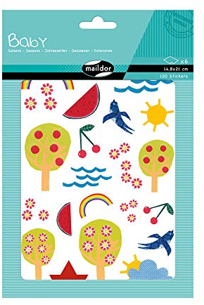 Maildor AE034O Baby Packung Stickers (mit 6 Bögen in Format DIN A5, 14, 8 x 21cm, ideal für Kinder ab 2 Jahren, Jahreszeit) 1 Pack