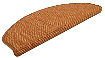 Natur Sisal Stufenmatten Orange (halbrund) einzeln oder im 15er Set in 2 Größen, Größe/Menge:18x56 cm = 15 Stck.