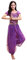 Grouptap Bollywood Indian Princess Theme Bauchtanz 2-teiliges Kostüm Set Outfit für Frauen Mädchen mit Oberteil und Hose (150-170cm, 30-60kg) (Violett)