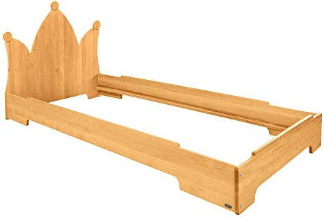 BioKinder Stapelbett Stapelliege Holzbett Kai im Set mit Kopfteil Krone, aus zertifiziertem Massivholz Erle 90 x 200 cm