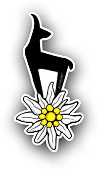 Edelweiß-Gams Bergsteiger Abzeichen Blume Aufkleber Auto 10x5cm #A4502