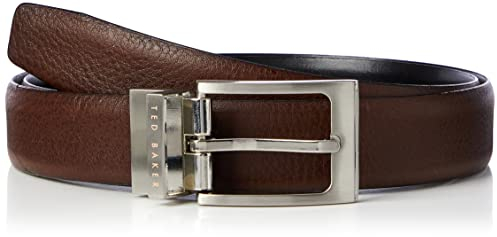 Ted Baker Herren KARMER Reversible Leather Belt, Chocolate, 40