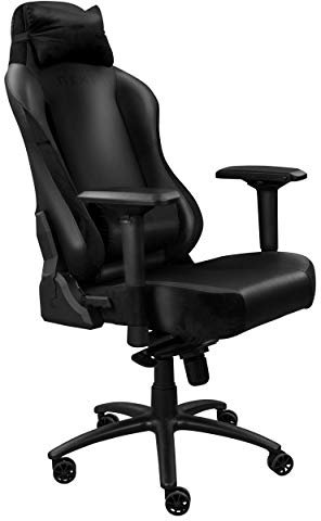 REKT Comfort-R Chaise Gaming Noir Simili Cuir et Velours - Fauteuil Gamer Haute qualité Accoudoirs 4D - Coussin Lombaire et appuie tête