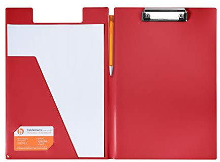 Heidemann Aufklappbare Klemmbrettmappe DIN A4 Plus, 11100000 (Rot)