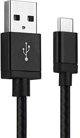 CELLONIC Cavo USB del tipo USB C Type C compatibile con Samsung Galaxy S23, S22,S21, S20, S20 FE, S10, S9, Plus, Ultra/Note 20 3A cavetto per telefono smartphone 1m in Nylon nero per cellulare