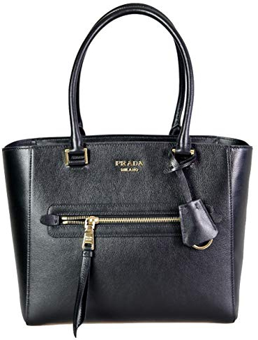 Prada Damen Schwarz Leder Schultertasche 1BG227
