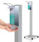 KRIEG Desinfektionssäule stehend I Silber I Hygienestation freistehend & mobil I Hygienesäule mit Desinfektionsmittel I 1000 ml - 333 Sprühstöße I Ready to go