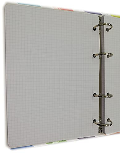 100 Blatt (200 Seiten) mit 4 Löchern im Format A5 14,5 x 20,5 cm. Für Ordner mit 4 Ringen - kariert 4 mm. - für 4. und 5. Klassenzimmer, Papier 120 g/m²