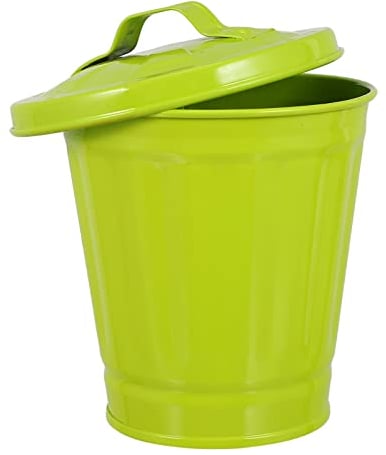 1pc Small Waste Storage Bin with Lid Creative Desktop Garbage Can Adorable Flower Pot Design for Living Room Bedroom Office Use