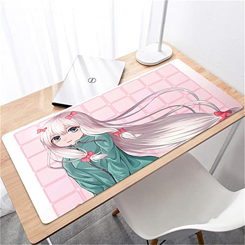 Großes Gaming-Mauspad-Pad700x300x5mm Mit weicher Naturkautschuknaht, geeignet für Spieltischuntersetzer im Büro Sky Pink Maiden