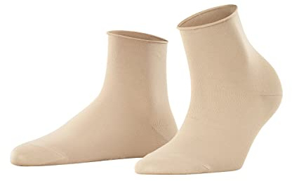 FALKE Women's Cotton Touch W Sso Thin Plain 1 Pair Socks, Beige Ginger 4029, 2.5-5