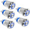 RUNCCI-YUN 5 Piezas 16mm Autobloqueo Pulsador de Metal DC 3A 12V-24V Acero Inoxidable Impermeable Interruptor de Botón Redondo para Coche Lámpara Timbre (Cabeza Plana) Anillo de Luz LED Azul