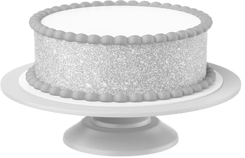 Tortenband Silberoptik (kein Glitzer) essbar - 4 Stück á 24cm x 5cm passend für Torten bis 30 cm zum mitessen - kreative Dekoration für Torten