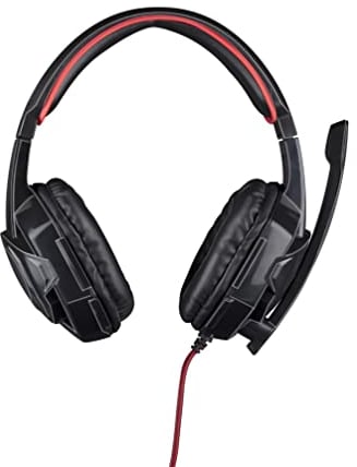 No Fear Gaming Headset - Inkl. LED-Beleuchtung - 1,5 M Kabel - Kopfhörer mit Mikrofon - Over-Ear Design - Stabil und komfortabel - Schwarz/Rot