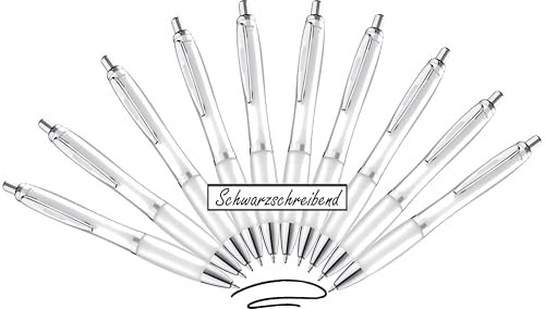 Libetui 10 ergonomische Kugelschreiber rutschfeste Griffzone Großraumine Gehäuse Weiß schwarze Tinte weiße Druckkugelschreiber Schwarzschreibend