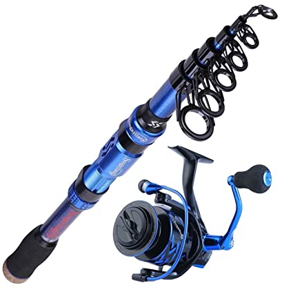 PSVOD Angelrute 1,8-3,0 m Teleskop-Angelkombination, tragbare ultraleichte Rute und 6,2: 1-Übersetzungsverhältnis, Angelrolle, Angelkombination Geschenk (Color : Rod and Reel, Size : 2.1M 2000Reel)