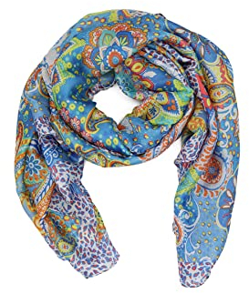 QUEEN HELENA Leichte Schals Casual für Damen SC13 hellblau, Einheitsgröße