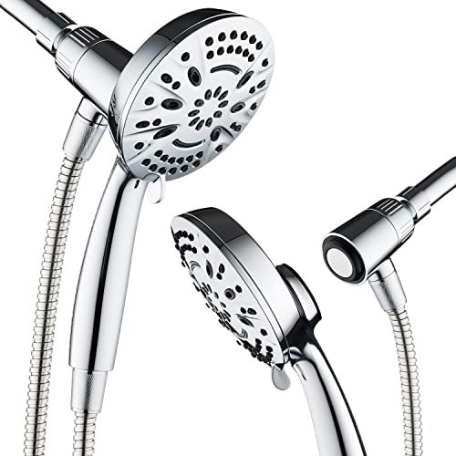 AquaDance Magnetisches Führungs-Docking-System – Hochdruck-Handbrause mit 8 Einstellungen, riesiger 12,7 cm Gesicht, magnetischer Halterung, extra langer 182,9 cm Edelstahlschlauch/komplett verchromt