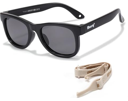 Maesy Baby Sonnenbrille Polarisiert 400 UV400 0–2 Jahre, Indi | Flexibler Rahmen mit elastischem Band, Eckig, Gläser Kat. 3