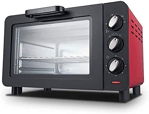 CAZARU Mini Four de 15 litres, Mini Four électrique Noir avec minuterie Petit Four électrique pour Caravane ménage Cuisson Petit Four Happy Life