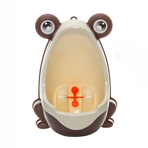 HEITIGN Kinder Urinal, niedliche Frosch Töpfchen mit Saugnapf, Training Urinal Mobile Toilette Kleinkind Junge (Kaffee+Beige)