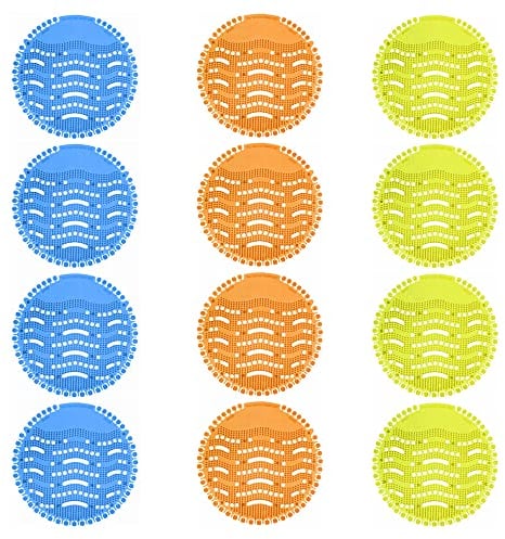 Gobesty Urinal Screens Deodorizer, 12 Packs Urinal Screen Splash Mats, Urinal Mats Anti-Splash, Urinal Screen Deodorizer Mats, Odour Neutraliser Urinal Splash Guards for Men’s Toilet, Bathroom, School