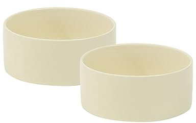 Havniva Keramik 15.5cm Hundenäpfe für kleine und mittelgroße Hunderassen Futter- und Wassernäpfe (2er Set - Beige, 850ml)