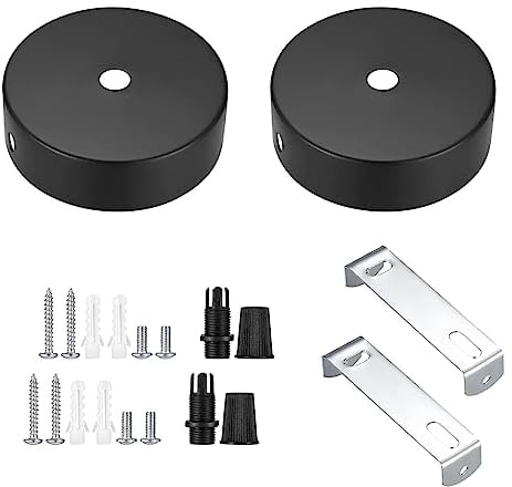 Lhdfyqt 2 Pièces Auvent de Plafond, Rosace Plafond Cache Fil, Cache Fil pour Lustre, Pavillon Luminaire, Lampe à Baldaquin, pour Salon, Couloir, Lustre de Cuisine