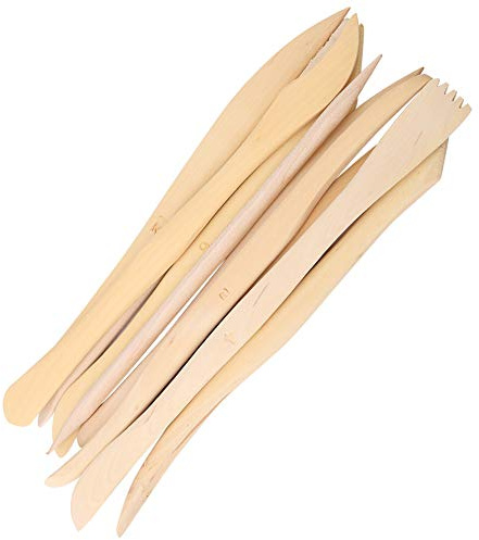 Holz Ton Schnitz Modellierwerkzeug Set, 10-teiliges DIY Keramik Skulptur Werkzeug Zum Schneiden von Schnitzereien und Texturen, Ideal für Polymer Ton