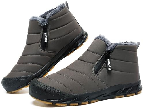 ziitop Botas De Invierno Para Hombre Con Forro CáLido Botas de Nieve Con Cremallera Botas De Cañ A Corta Planas De Invierno Para Exteriores CóModas y Antideslizantes