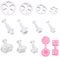 SUPERFINDINGS 13 Teiliges Blumen Ton Ausstecher Set Silikon Ton Modellierwerkzeug Kunststoff Polymer Blütenblatt Ausstecher Fondant Kuchen Kekse Plunger Blütenblatt Pressform