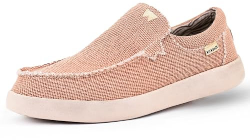 Kickback Don Juan - Mocasines Slip On Hombre - Zapatillas Slip in Lona Ligeras - Calzado Casual Hombre - Diseñadas con un Volumen Más Bajo para Ajustarse a un Pie Más Delgado - Rust - EU40