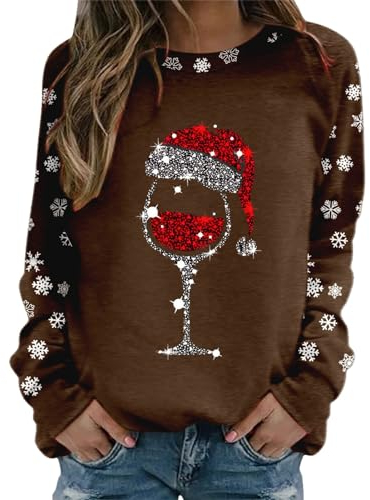 Weihnachten Hoody Damen mit Kapuze Ugly Christmas Sweater damenuhr Pullover kurz Damen Tight Long Sleeve top Women Kapuzen Sweatjacke Damen Herbst Jacke mädchen Damen Strickjacke