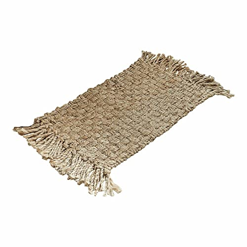 Loberon Fußmatte Moody, handgewobene Qualität, mit charmanten Fransen, grobes Geflecht, Fußabstreifer, Teppich, Wohntextilien, Jute, braun