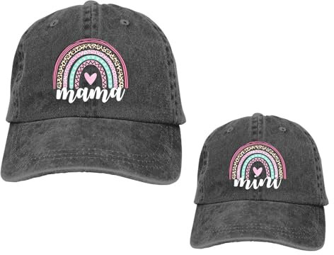 MANMESH HATT Baseballkappe für Jungen und Mädchen, coole Mama-Hüte für Frauen, gewaschene Baumwolle, verstellbare Baseballkappe, Mama und Mini, Einheitsgr��e