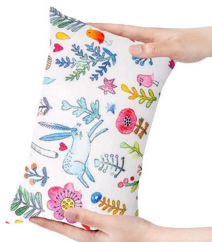 LeoreHu Kinder-Mittagsschläfchen-Kissen in Mini-Format, Auto-Kopfkissen, Erwachsenen-Halskissen, Hilfskissen, Vielseitig, Mini-Kissen (Kaninchenblume)