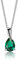 MIORE-Collana Donna con Smeraldo. Ciondolo Oro Bianco 9KT 375-Catena Cm. 45 in Oro Argento 925 - Gioiello Anallergico.