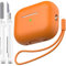 MHYALUDO Kompatibel mit AirPods Pro 2 Generation Hülle, Anti-Fall Weiches Silikon Stoßdämpfung Kompatibel mit AirPods Pro Case Skin Touch mit Schlüsselanhänger und Reinigungsset,Orange