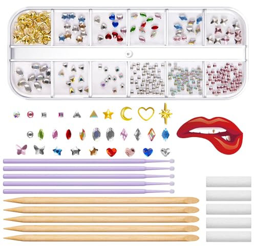 MissJelly Zahnschmuck, Tooth Gem Kit Zahn Edelstein Set Shining Smile Zahnschmuck Sterne Zahnstein Set Ein Strahlendes Lächeln Für Party Daliy