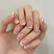 French False Nails,24PCS Short Almond Nude Pink Nails Tips,Full Cover Coloured French Nude Acrylic Nails Fake Nails with Jelly Glue for Women Nail Art (Nude Pink,Purple,Blue, One Size)
