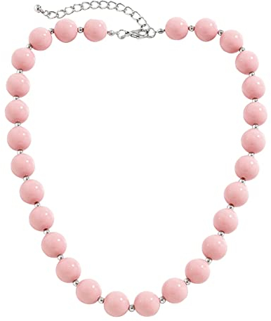 QUEENYARD Handgefertigte Acryl-Perlenketten, einfache Halsband-Halskette, Schlüsselbein-Kette, Choker-Halskette, Party-Schmuck für Damen und Herren, 45+7cm, Acryl, Kein Edelstein