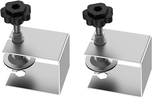 GYWHOOFT clip de montage avant tiroir, 2 tiroirs en acier inoxydable clip de fixation rapide C clip de fixation stable devant l'armoire meubles en bois à angle droit clip (argent