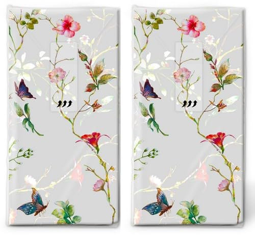 20 einzelne Taschentücher Blumen Zerbrechliche Blumen. 2 Packungen mit 10 einzelnen Papiertaschentücher bedruckt als Geschenk.