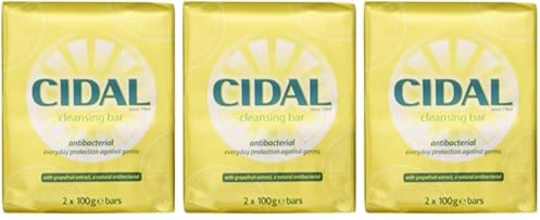 Cidal Antibacterial Soap with Grapefruit Extract - 2 x 100g Bars (Pack of 3)